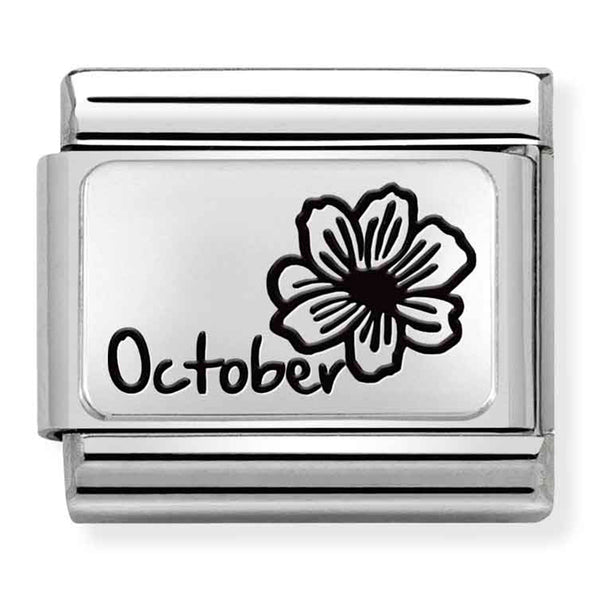 Birth Flower - October (Marigold) Silver Charm