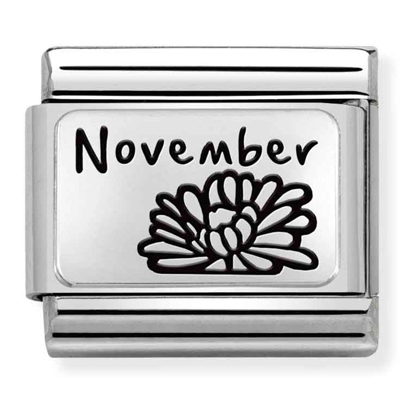 Birth Flower - November (Chrysanthemum) Silver Charm