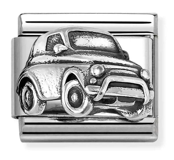 Transport - Car Relief Oxidised Silver Charm