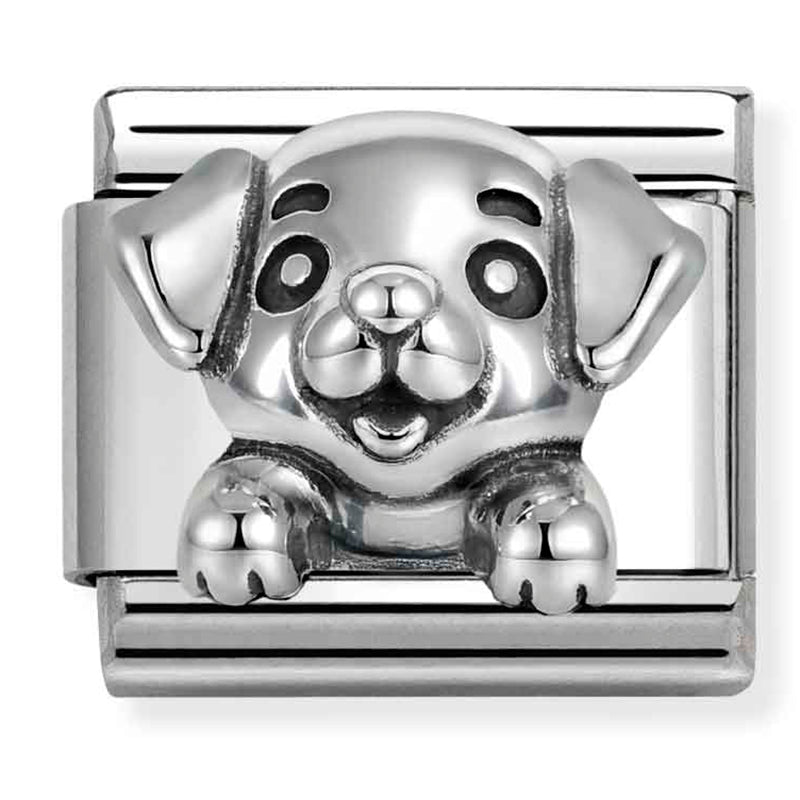 Animal - Dog Oxidised Silver Charm