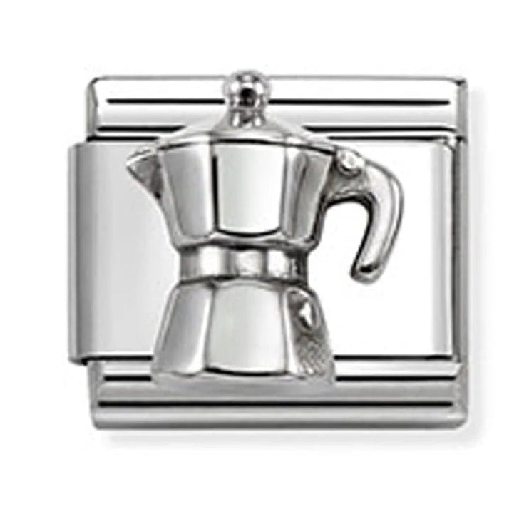 Symbols - Coffee Pot Oxidised Silver Charm