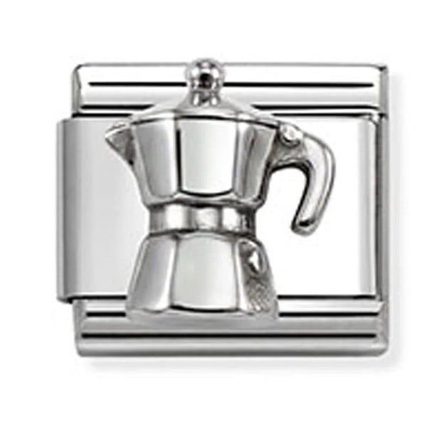 Symbols - Coffee Pot Oxidised Silver Charm