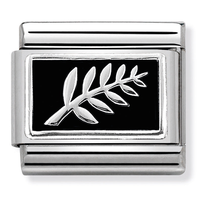 Symbols - Black Fern Silver Charm