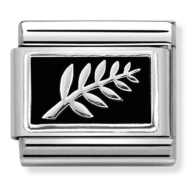 Symbols - Black Fern Silver Charm