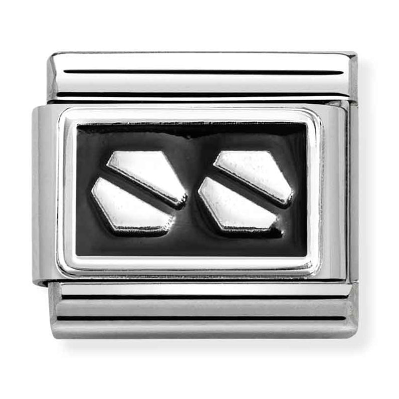 Symbols - Double Hexagon Screw Silver Charm