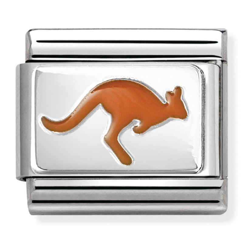 Animals - Kangaroo with Enamel Silver Charm