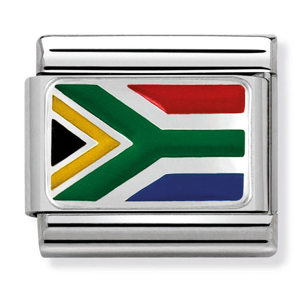 Africa Flag - South Africa Silver Charm