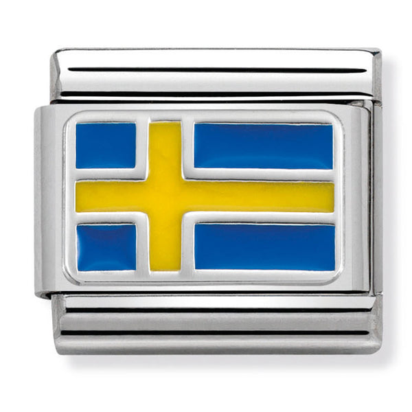 Europe Flag - Sweden Silver Charm