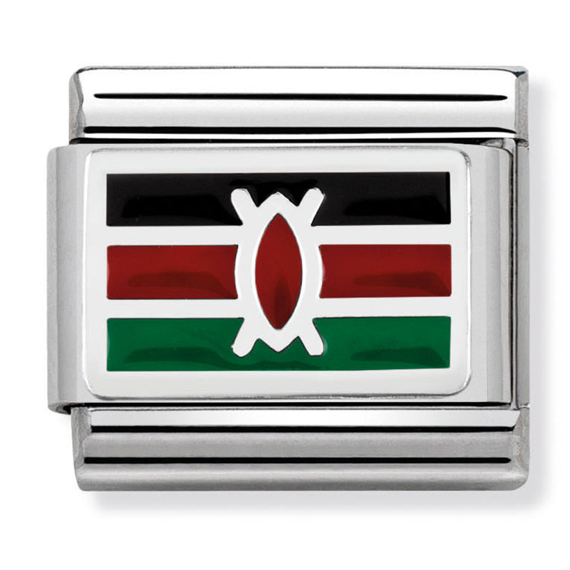 Africa Flag - Kenya Silver Charm