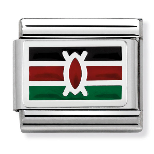 Africa Flag - Kenya Silver Charm