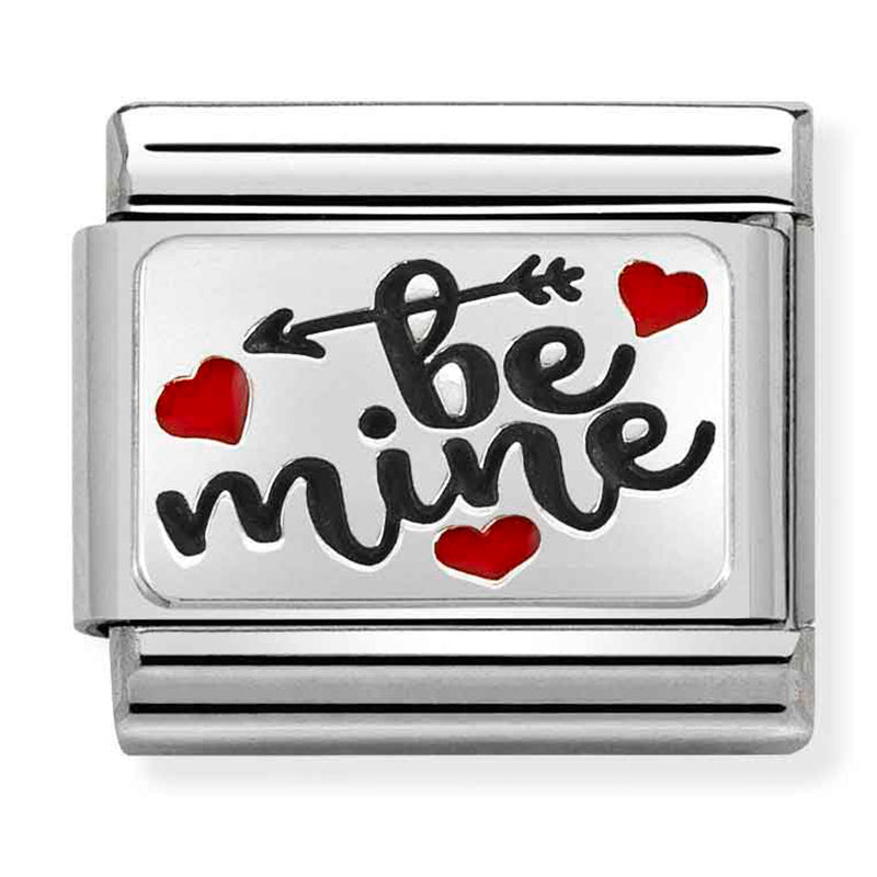 Love - Be Mine with Hearts Silver Charm