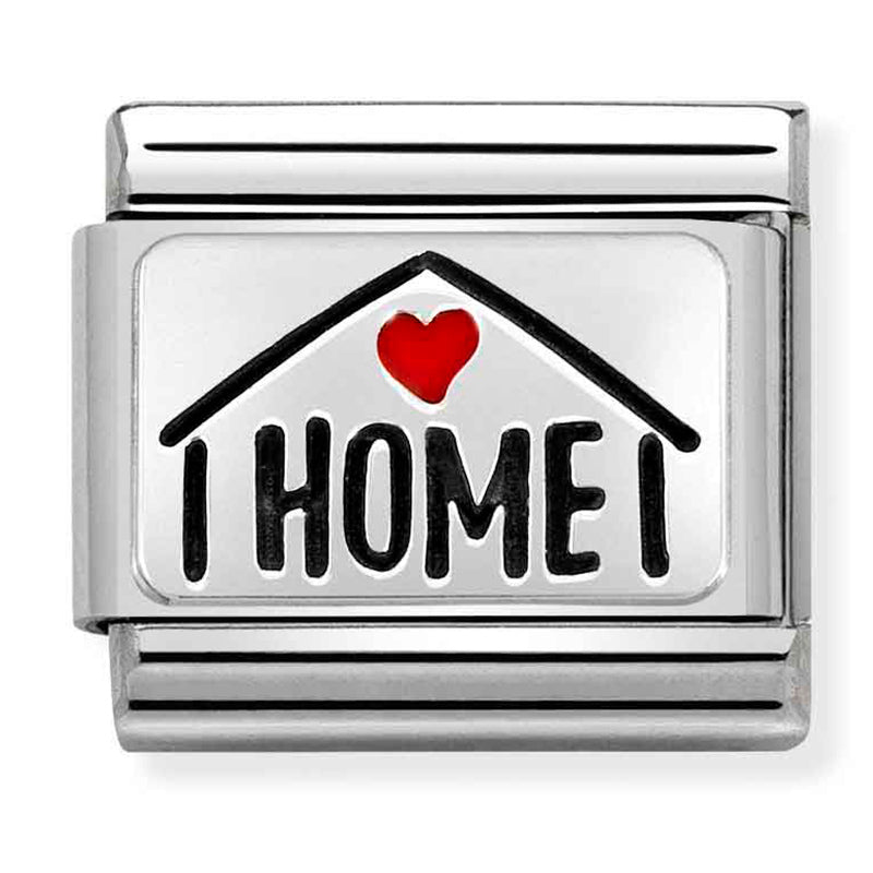 Love - Home with Red Heart Silver Charm