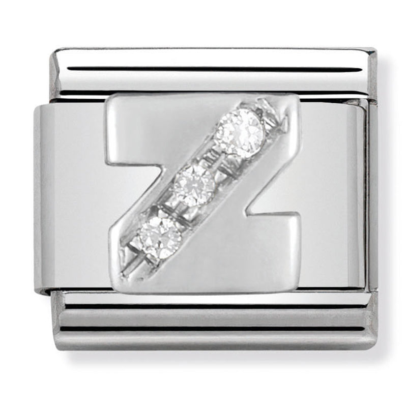 Silver - Letter Z with CZ Charm