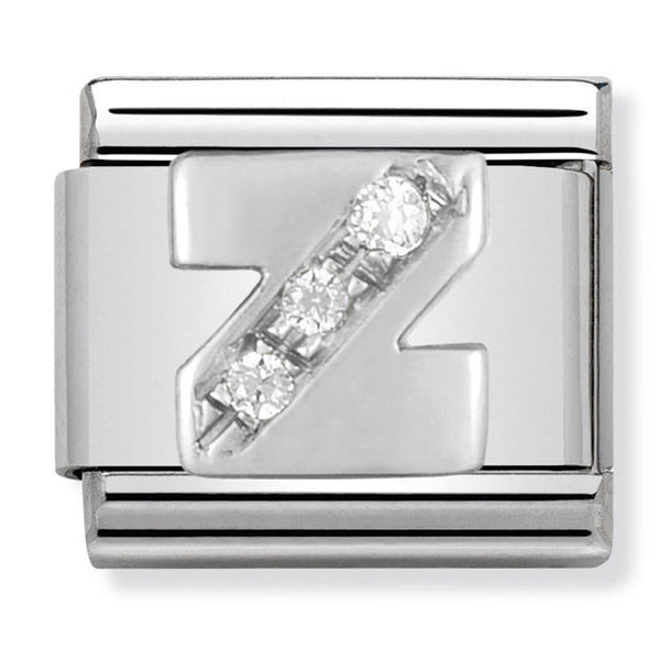 Silver - Letter Z with CZ Charm