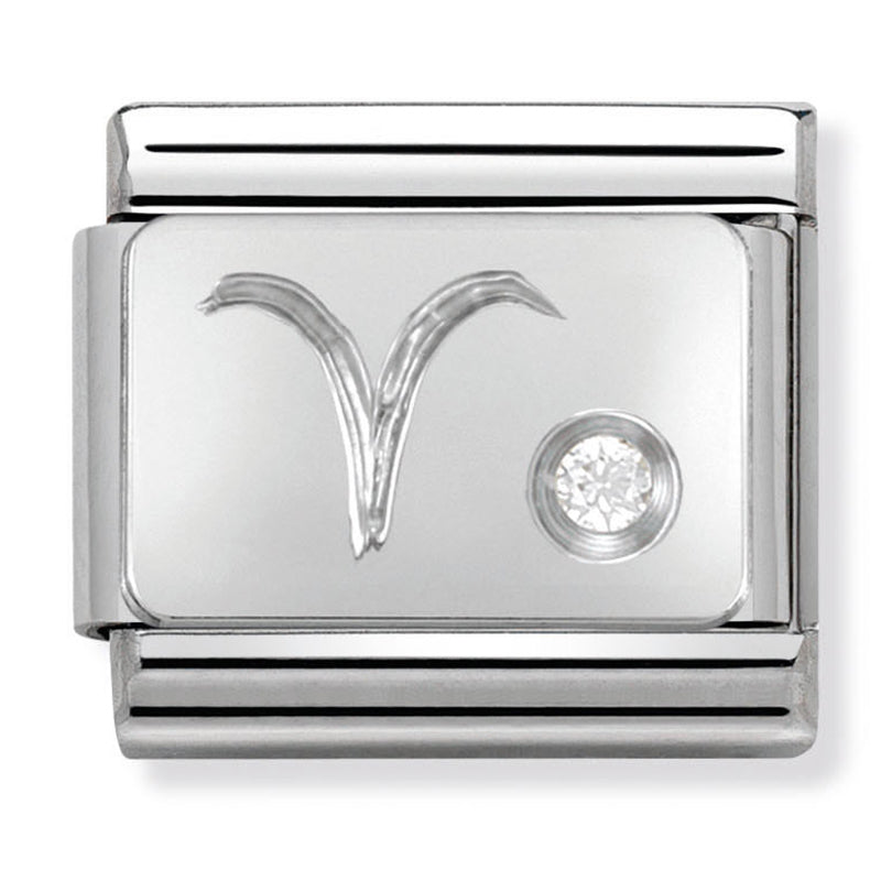 Starsigns - Aries with CZ Silver Charm
