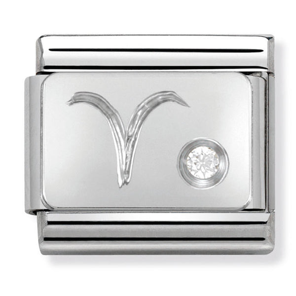Starsigns - Aries with CZ Silver Charm