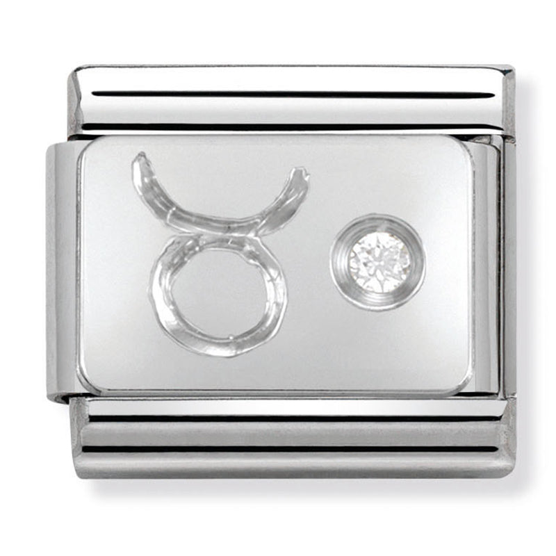 Starsigns - Taurus with CZ Silver Charm