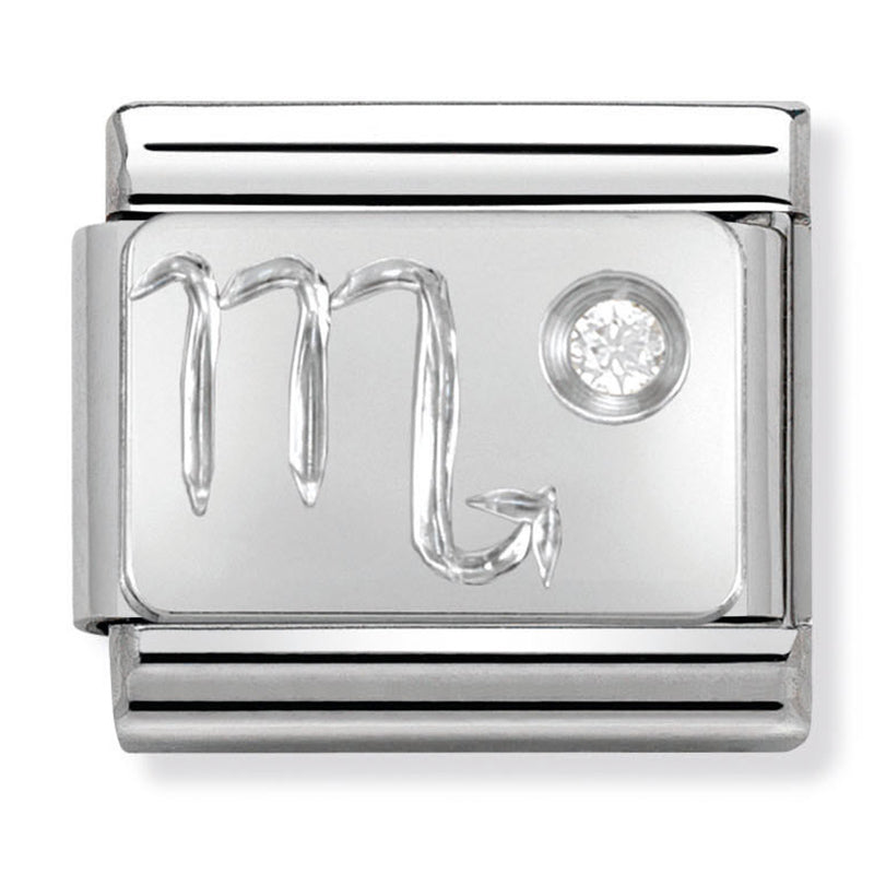 Starsigns - Scorpio with CZ Silver Charm