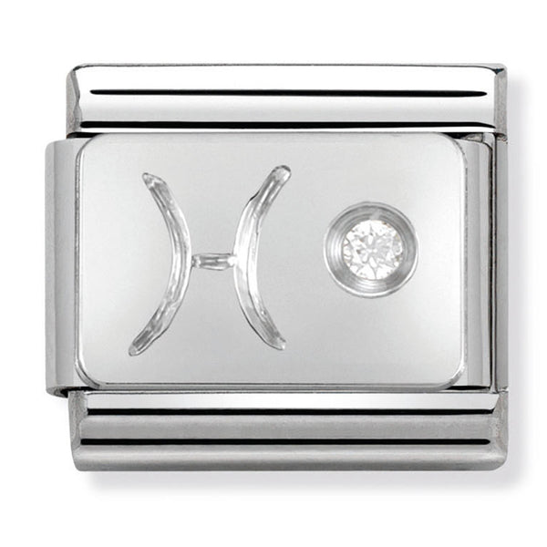 Starsigns - Pisces with CZ Silver Charm
