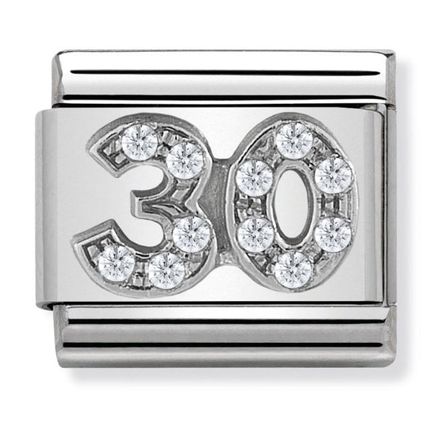 Birthday - 30th with CZ Silver Charm