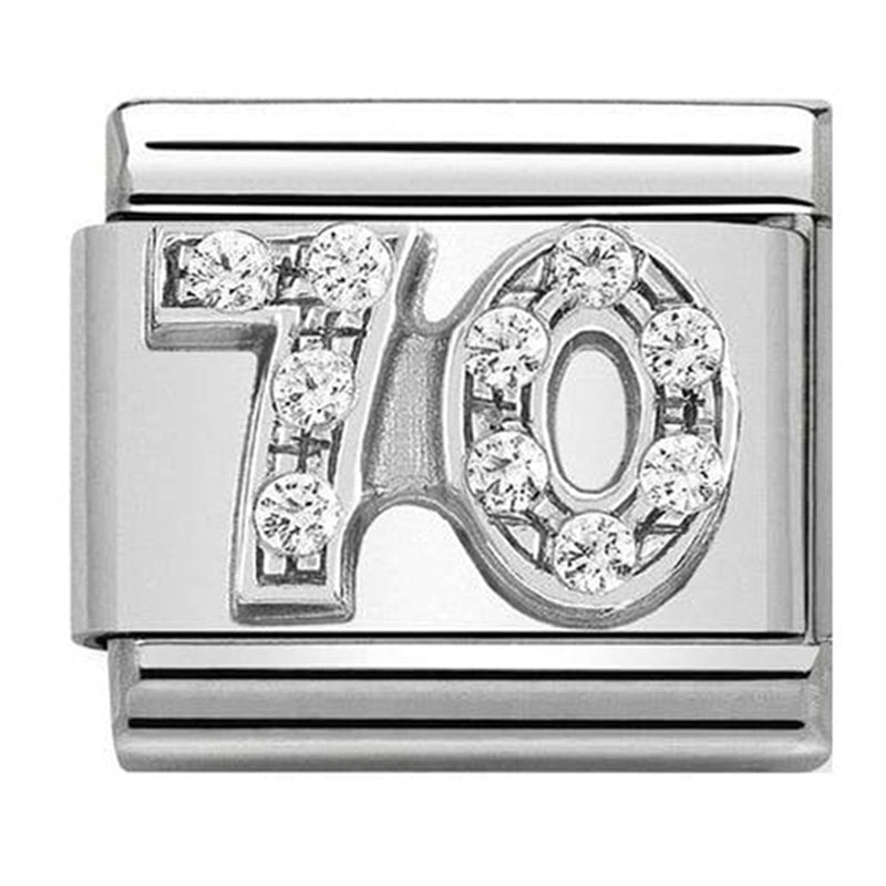 Birthday - 70th with CZ Silver Charm