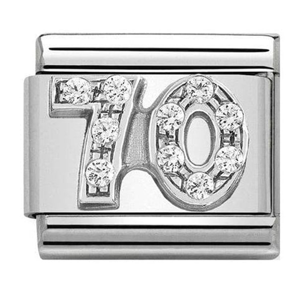 Birthday - 70th with CZ Silver Charm