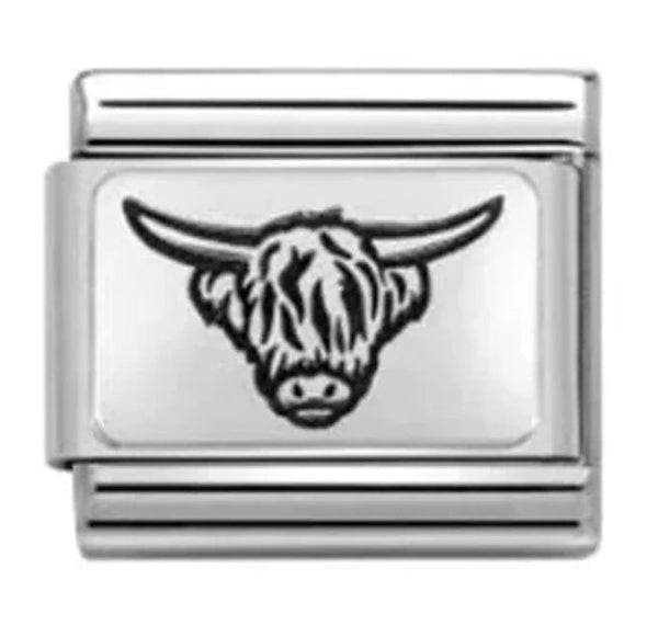 Animals - Highland Cow Silver Charm