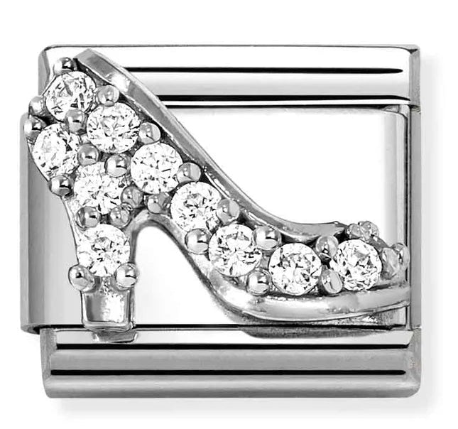 Symbols - High Heel Shoes with CZ Silver Charm