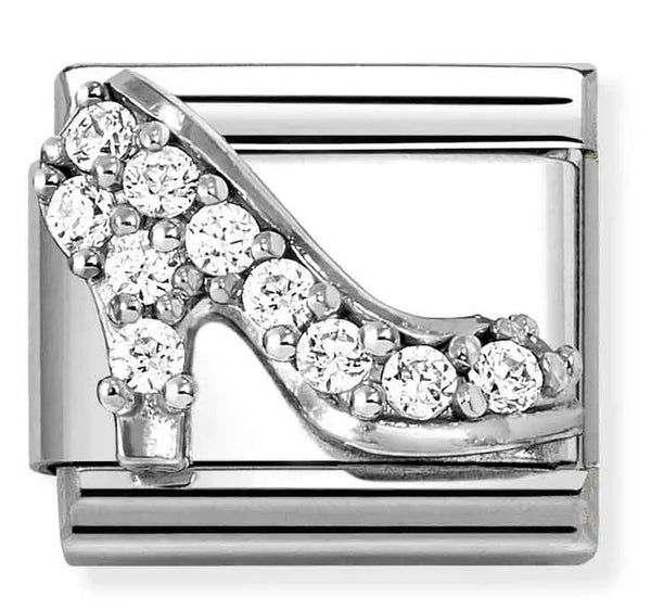 Symbols - High Heel Shoes with CZ Silver Charm
