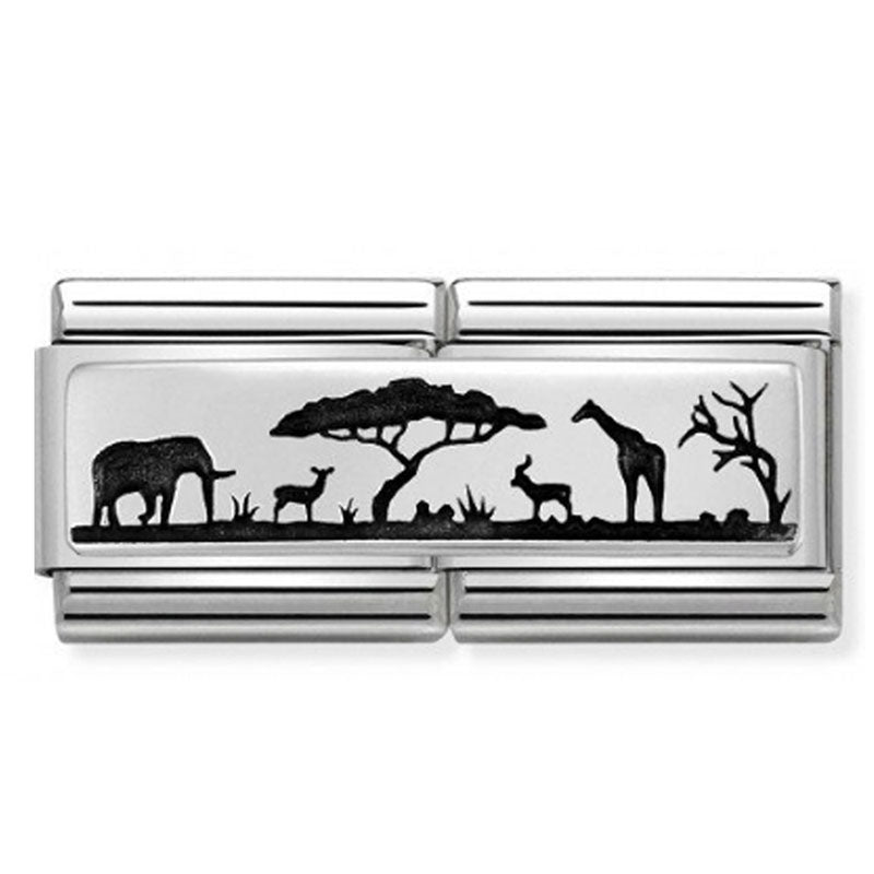Double Links - African Savanna Silver Charm
