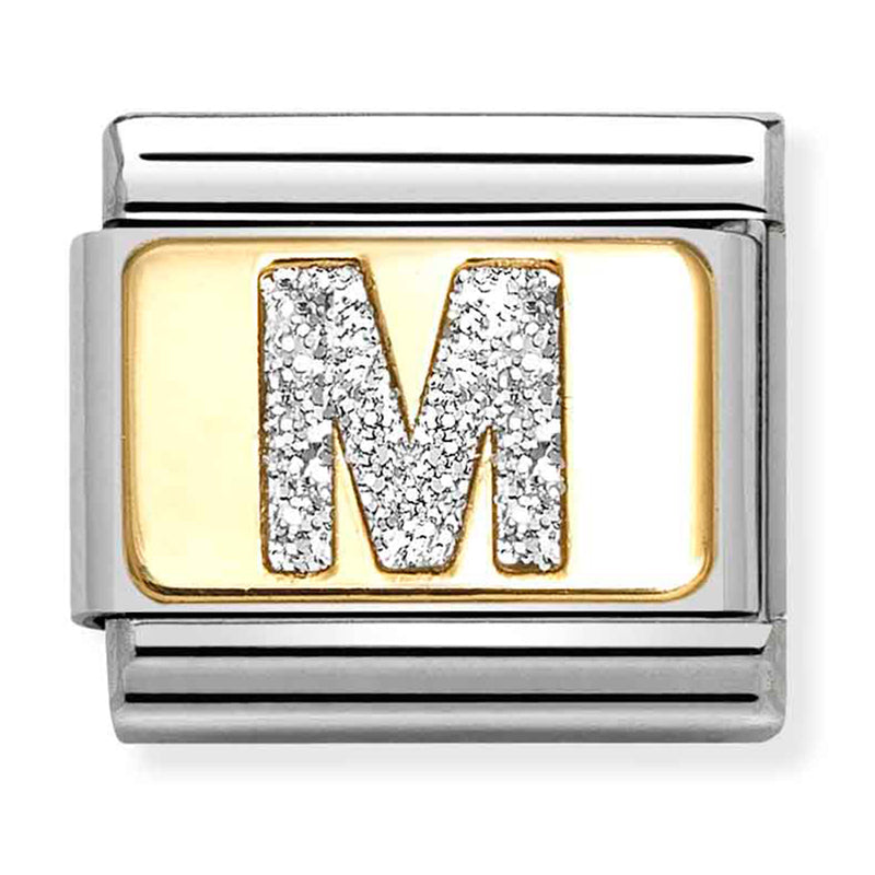 Glitter Gold - Letter M Charm