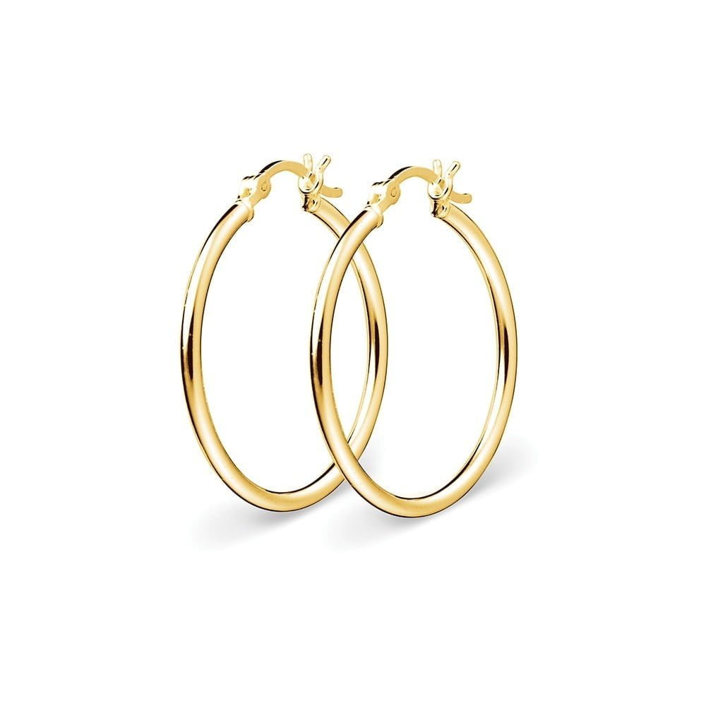 Earring - Round Plain  YGP Hoops