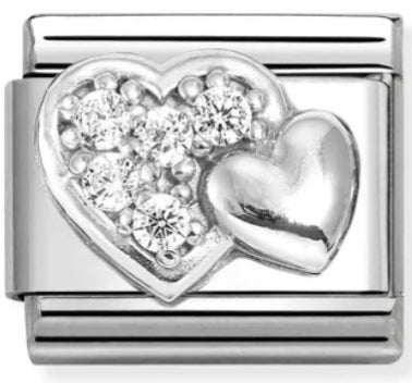 Love - Raised Heart & CZ Silver Charm