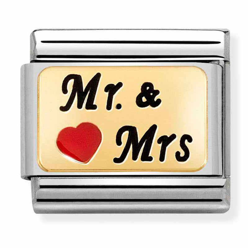Occasions - Mr & Mrs with Heart Gold Charm