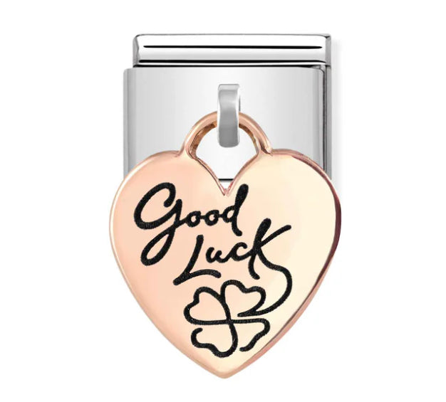 Heart Good Luck Dangle Rosegold Charm