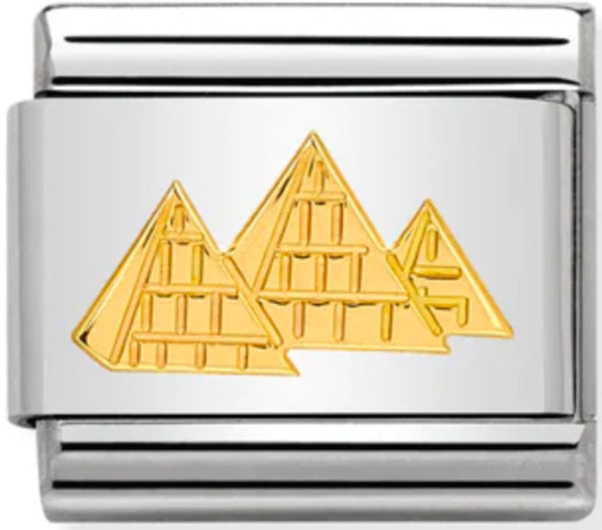 Travel - Pyramids (Egypt) Gold Charm