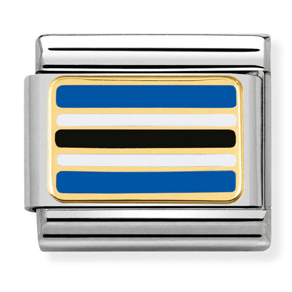 Africa Flag - Botswana Gold Charm