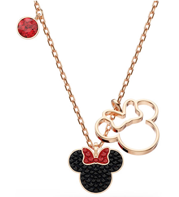 Mickey & Minnie Multicoloured Rosegold Tone Necklace
