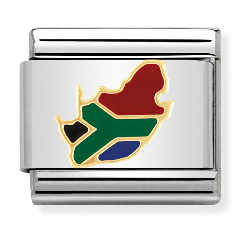 Travel - South Africa with Enamel Gold Charm