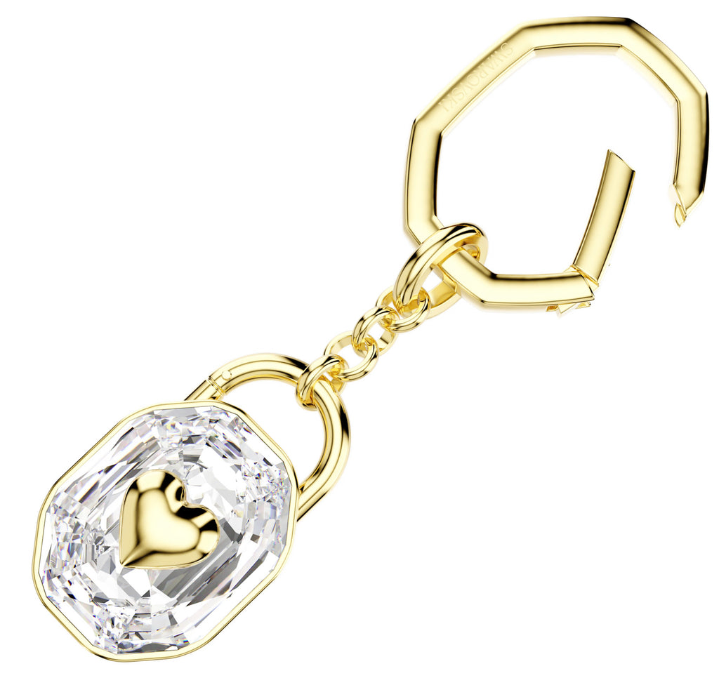 Symbolica: White Crystal Oval Cut Gold KeyRing