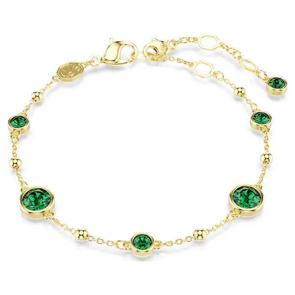 Imber: Green Round Cut Gold Bracelet
