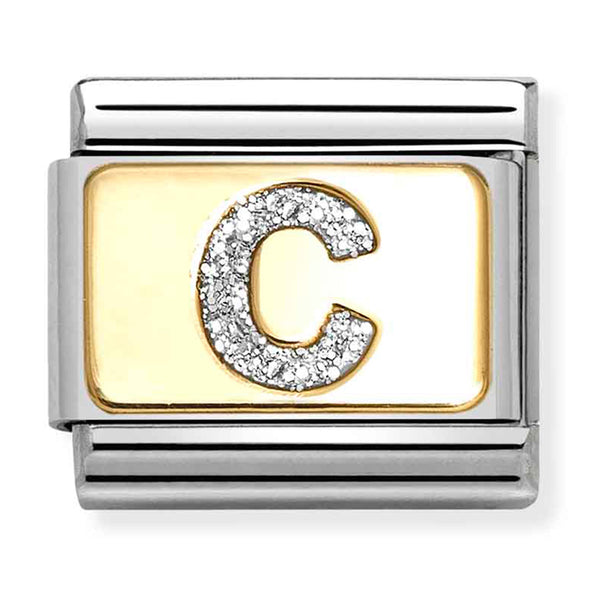 Glitter Gold - Letter C Charm