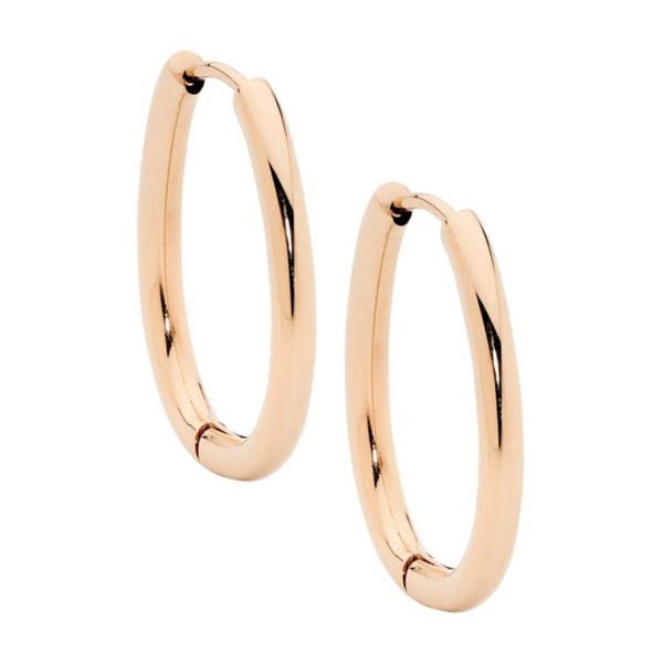 23mm Stainless Steel Thin Oval Hoop Earrings - 3 colours
