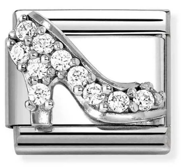 Symbols - High Heel Shoe with CZ Silver Charm
