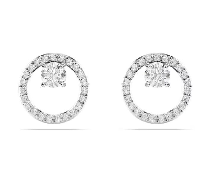 Constella Round Cut Open Circle Stud Earrings - 2 colours