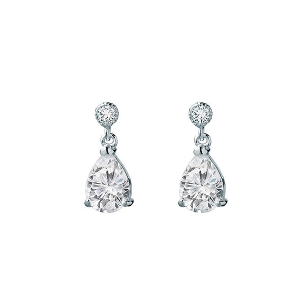 Earring - Sterling Silver Bridal Insired CZ Drop Earrings