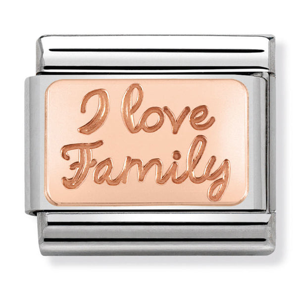 Family - I Love Family Rosegold Charm