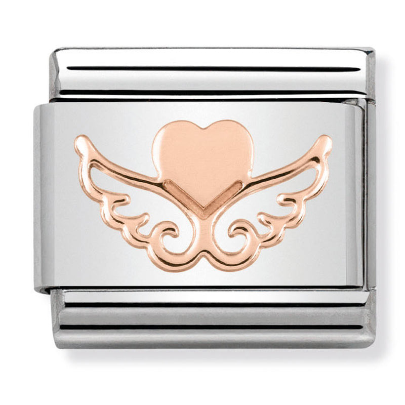Symbols - Heart with Wings Rosegold Charm