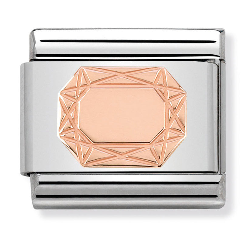 Symbols - Diamond Emerald Rosegold Charm
