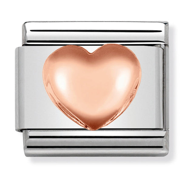 Love - Raised Heart Rosegold Charm